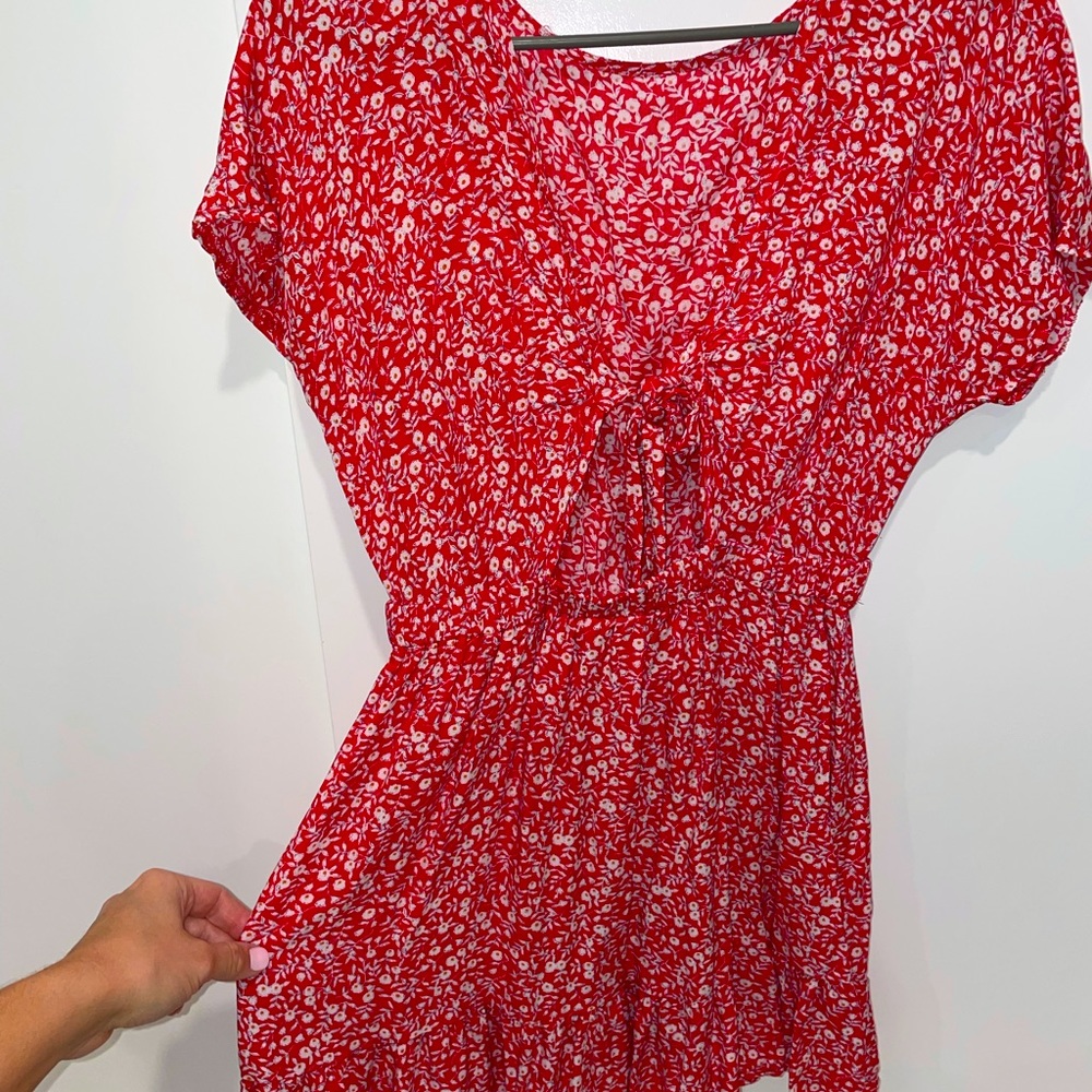 Pink Lily Floral Cut Out Dress
